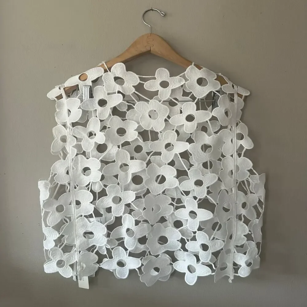 Anthropologie Maeve Maeve Floral Lace Vest OS NEW WITH TAGS - Picture 7 of 7